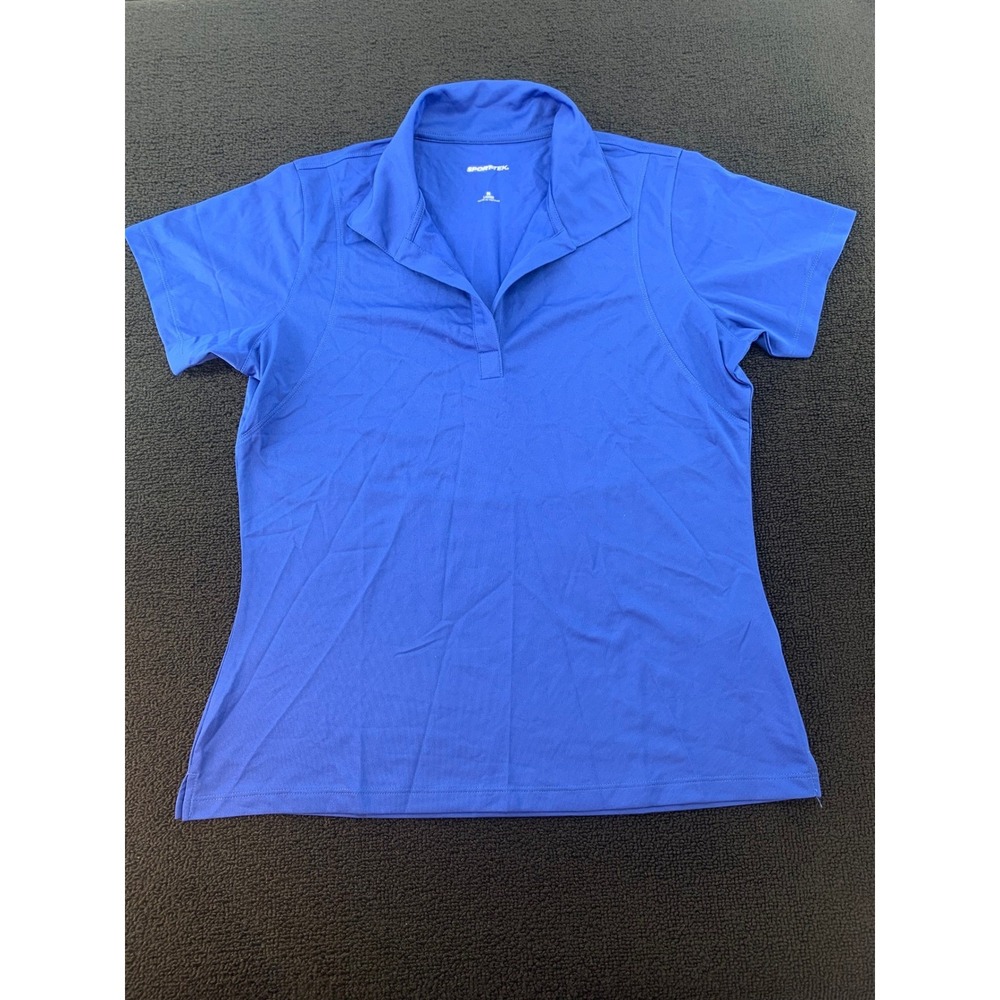 SPORT-TEK Ladies‎ Blue Short Sleeve Collared Polo Shirt Size Medium